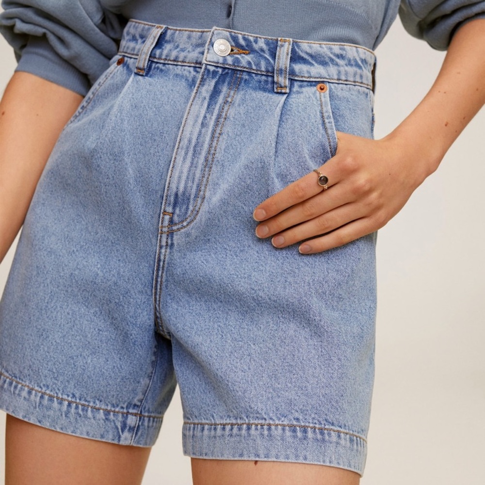 Mango High Waist Denim Shorts NWT